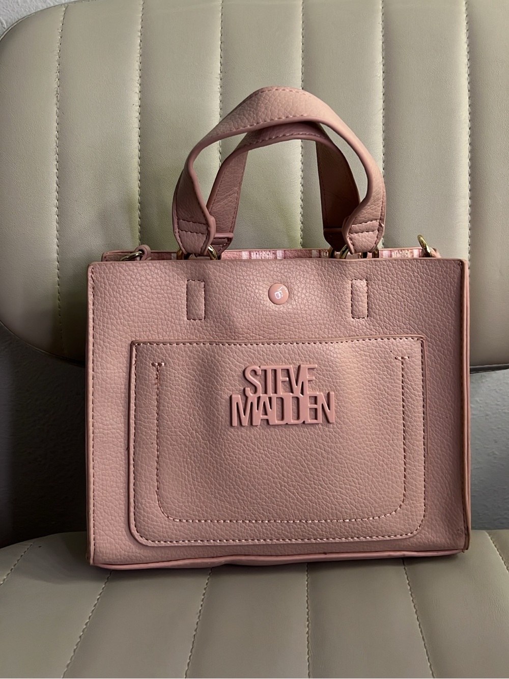 Steve Madden Pink Pebbled Satchel